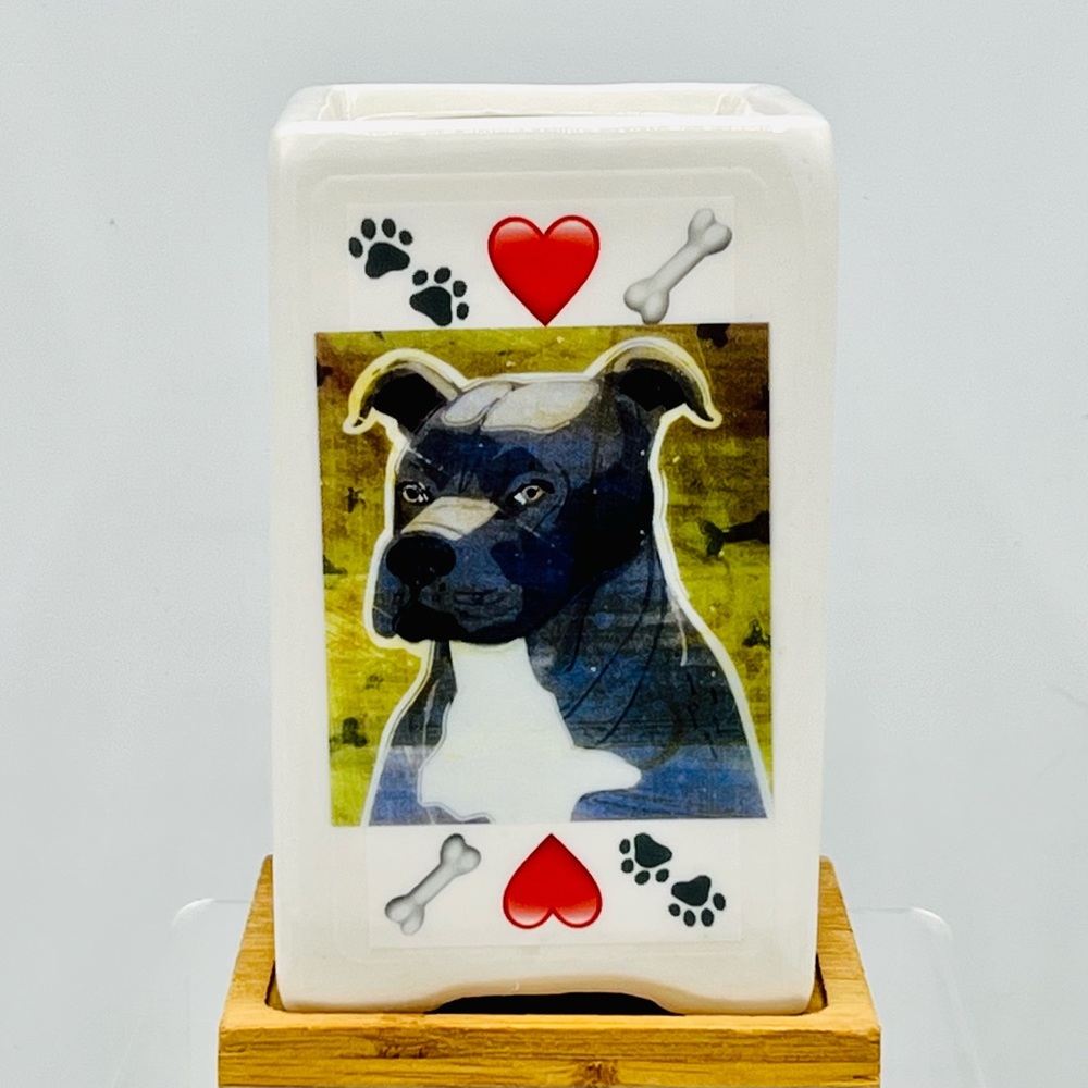 PIT BULL DOG Art Hand Crafted Home Decor Planter Office Desktop Organizers Gifts